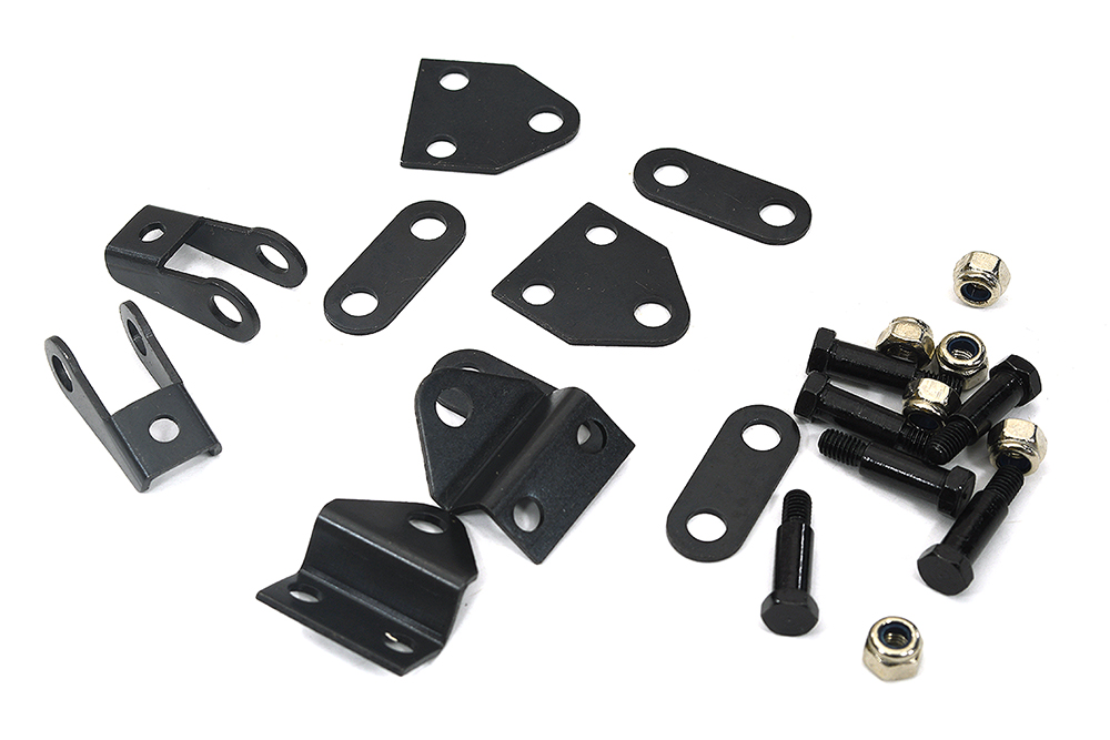 C34027BLACK Front Suspension Leap Spring Support Mounts for Custom 1/14 Semi-Tractor Truck - Image 1