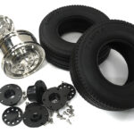 Machined Alloy Front Wheel & Tire Set for Tamiya 1/14 Scale Tractor Trucks