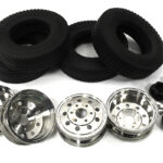 Machined Alloy Rear Dually Wheel & Tire Set for Tamiya 1/14 Scale Tractor Trucks