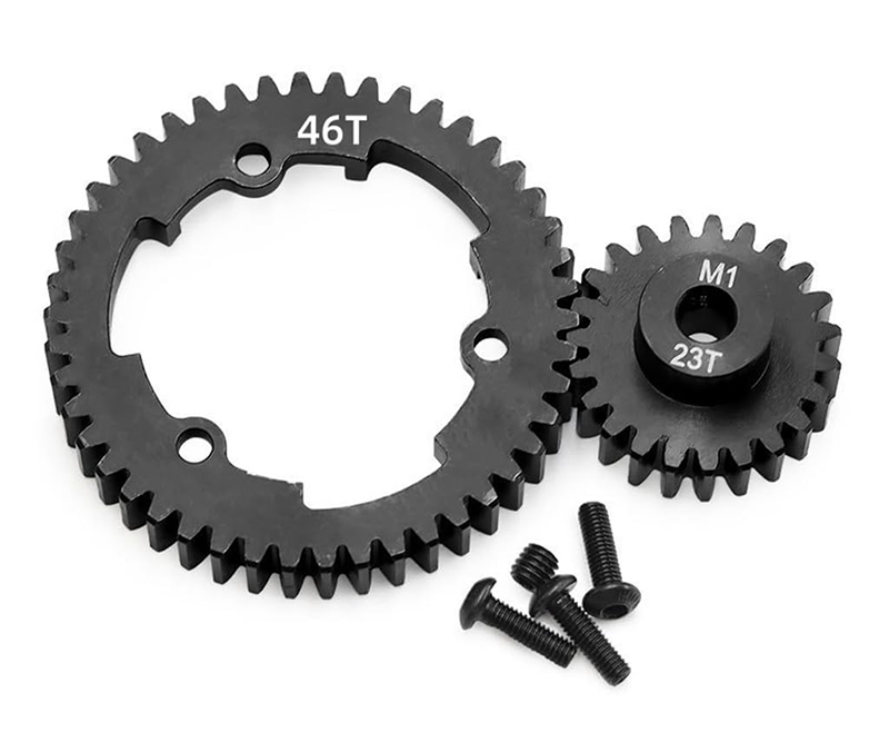C34039 Steel Spur & Pinion Gear Set 46T & 23T MOD1 for E-Revo 2.0, Maxx & X-Maxx - Image 1