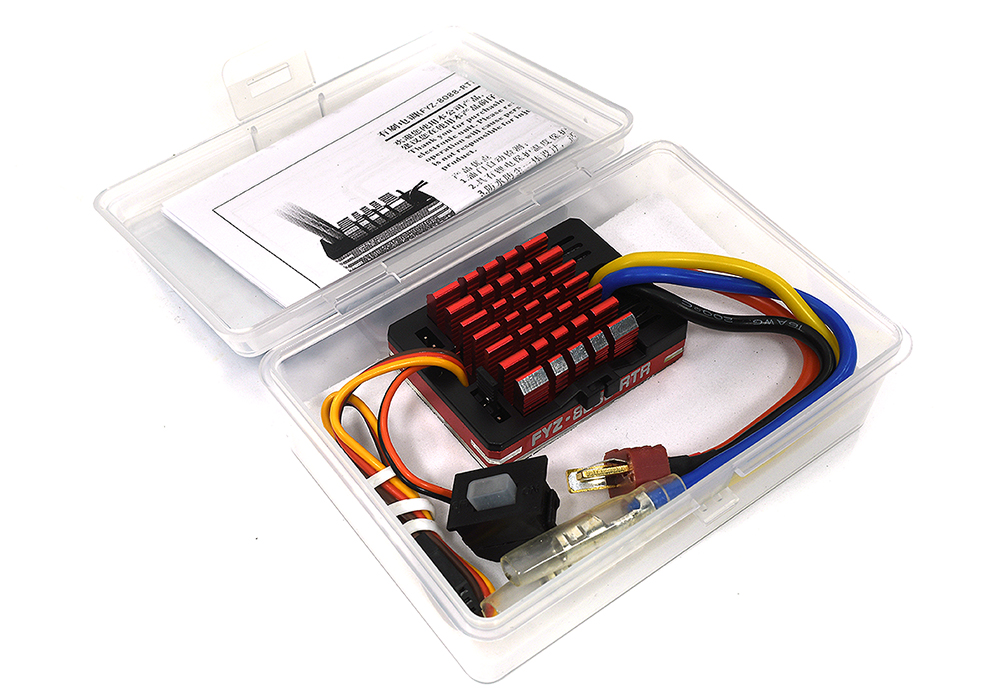 C34051RED FYZ-8088-RTR Brush Type ESC 80A Waterproof 2-3S for 1/10 Off-Road RC Crawler - Image 1