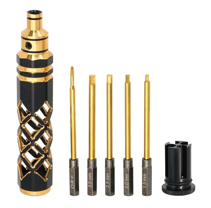 C34056GOLD Metric Size Allen Hex 5-in-1 Wrench (Cross, 1.5, 2.0, 2.5 & 3.0mm) - Image 1