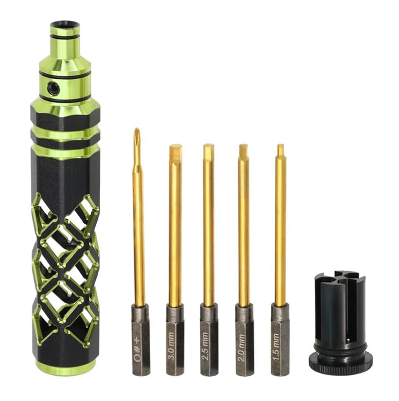 C34056GREEN Metric Size Allen Hex 5-in-1 Wrench (Cross, 1.5, 2.0, 2.5 & 3.0mm) - Image 1