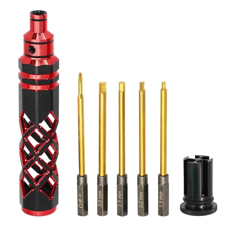 C34056RED Metric Size Allen Hex 5-in-1 Wrench (Cross, 1.5, 2.0, 2.5 & 3.0mm) - Image 1