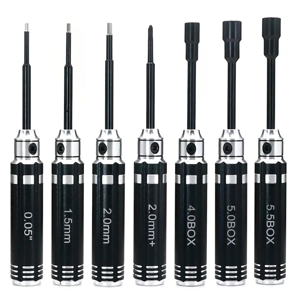 C34057 Universal Tool Set 7pcs Nut Driver 4/5/5.5mm Allen 0.05, 1.5, 2.0 & Phillips - Image 1