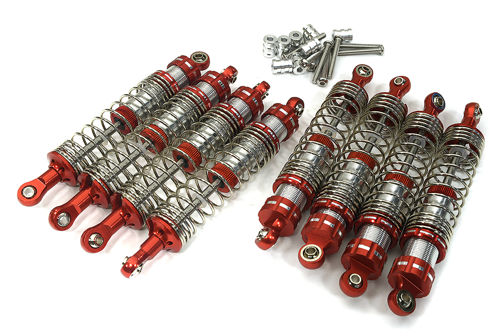 C34064RED Billet Machined Performance Shock Set (8) for Tamiya Super Clod Buster - Image 1