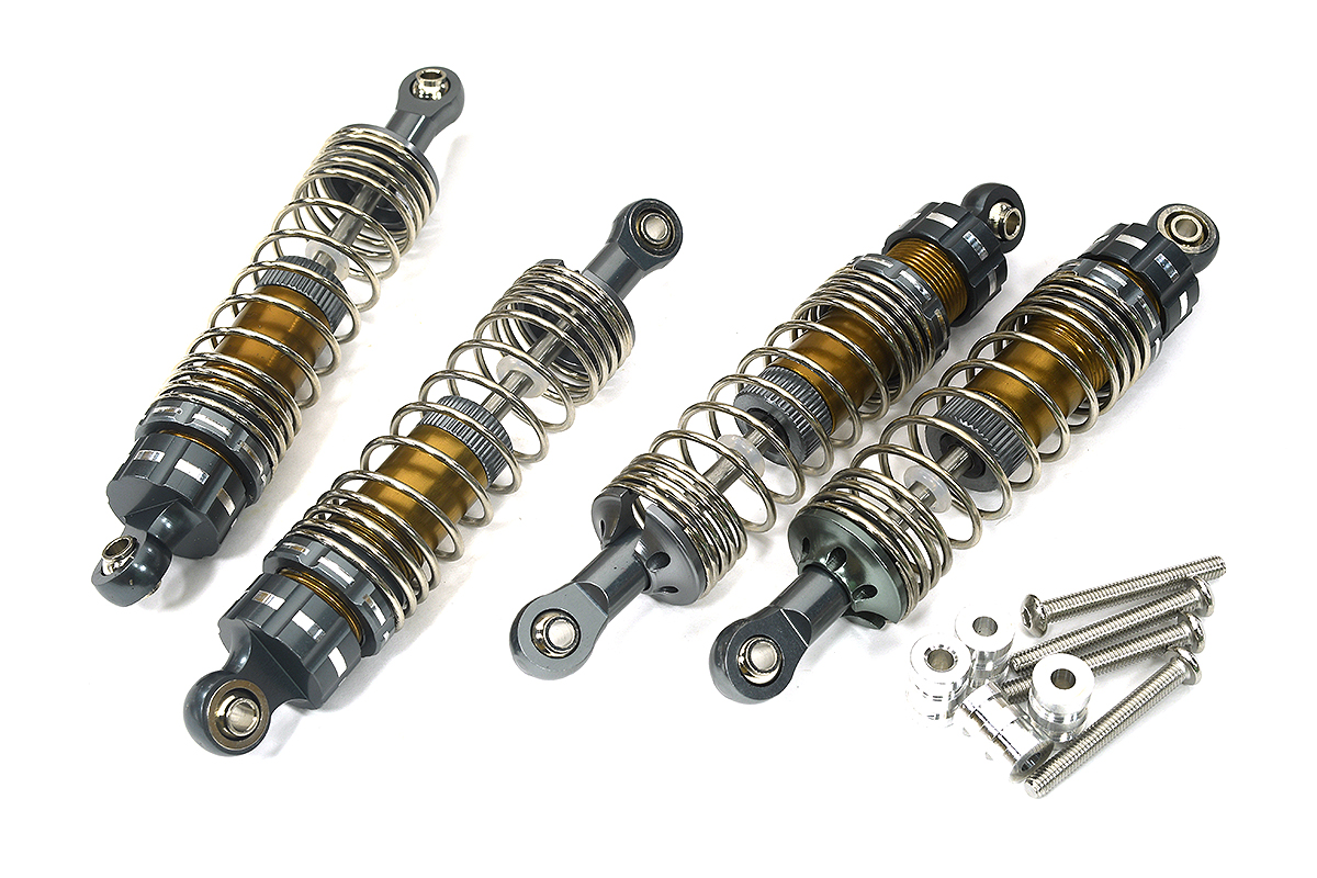 C34065GUN Billet Machined 90mm Performance Shock Set (4) for Traxxas Mini Maxx 3760-GRAY - Image 1