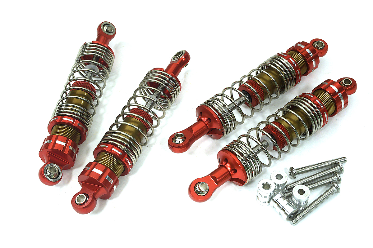 C34065RED Billet Machined 90mm Performance Shock Set (4) for Traxxas Mini Maxx 3760-GRAY - Image 1