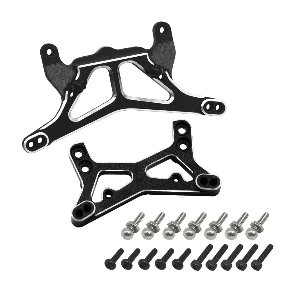 C34081BLACK Alloy Front & Rear Shock Towers Upgrade for Losi 1/24 Micro-B 2WD LOS-1770 - Image 1