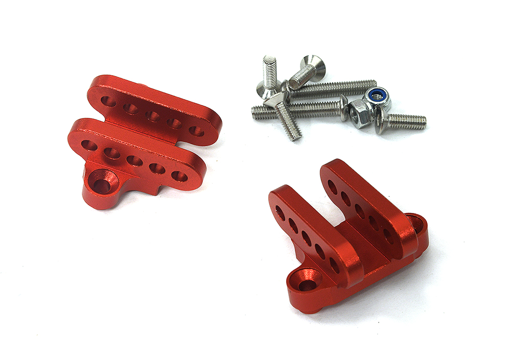 C34084RED Alloy Lower Shock Mounts (2) Upgrade for Losi 1/8 LMT 1.0 4WD Monster LOS242031 - Image 1