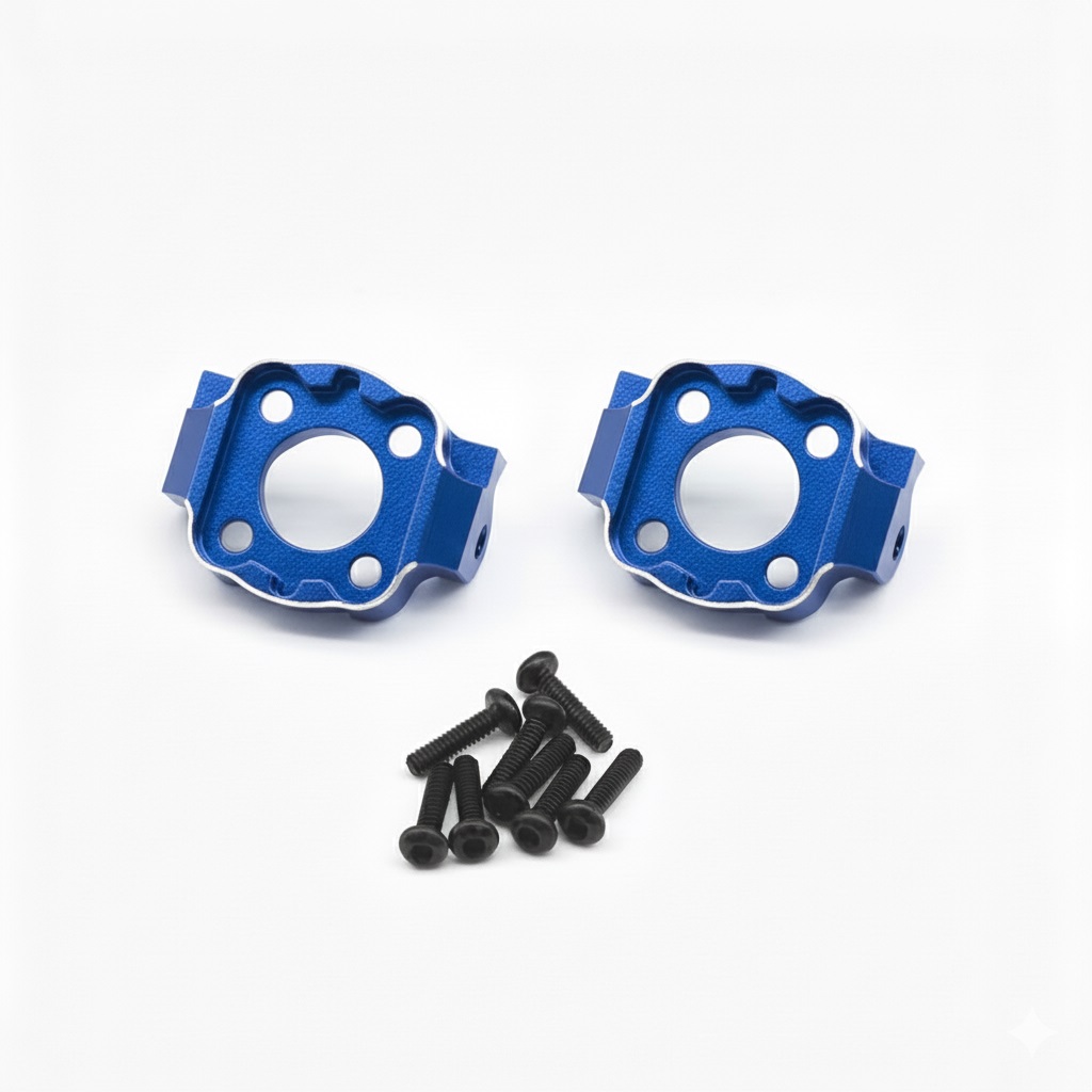 C34099BLUE Alloy Machined Caster Blocks Upgrade for Losi 1/18 Mini LMT LOS214041 - Image 1