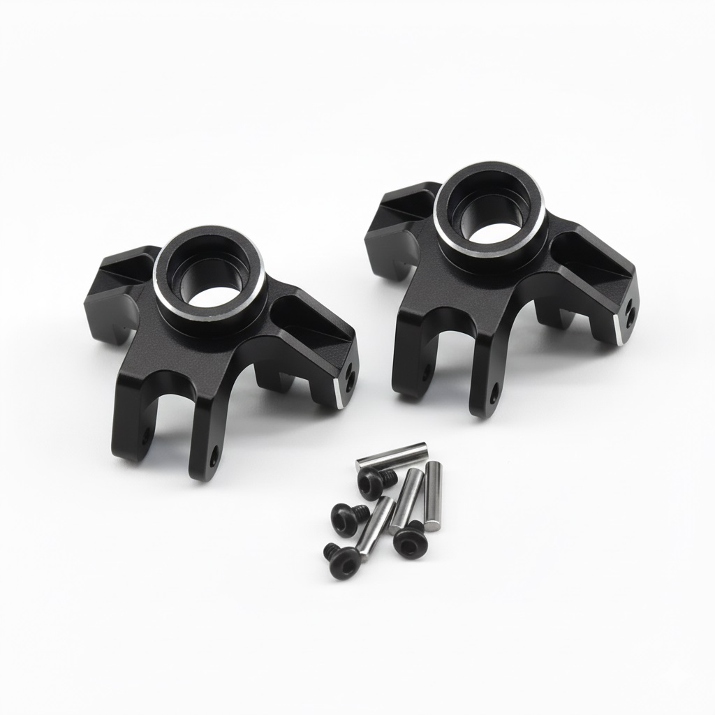 C34101BLACK Alloy Machined Front Steering Blocks Upgrade for Losi 1/18 Mini LMT LOS214041 - Image 1