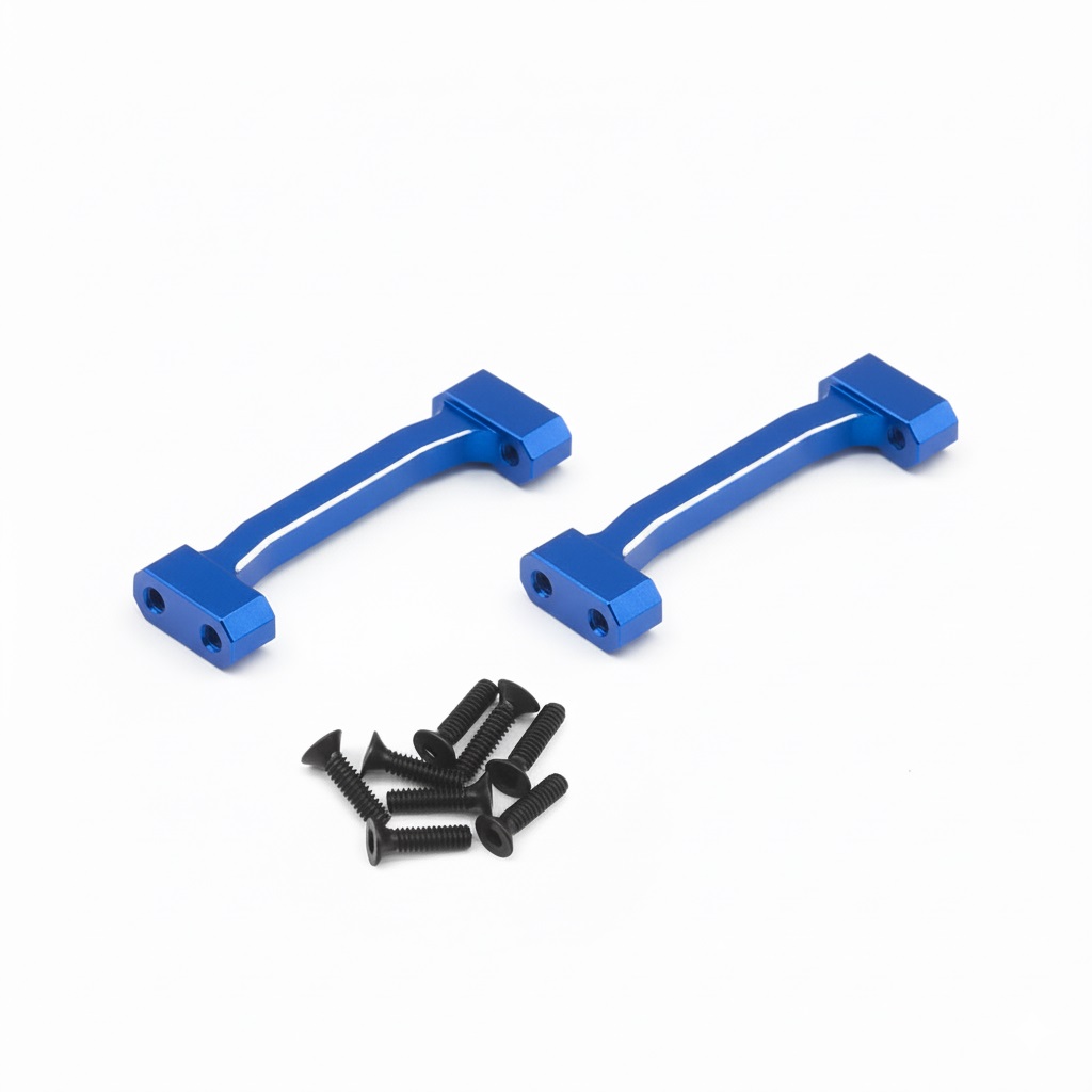 C34104BLUE Alloy Machined Crossbar Shock Mounts Upgrade for Losi 1/18 Mini LMT LOS211047 - Image 1