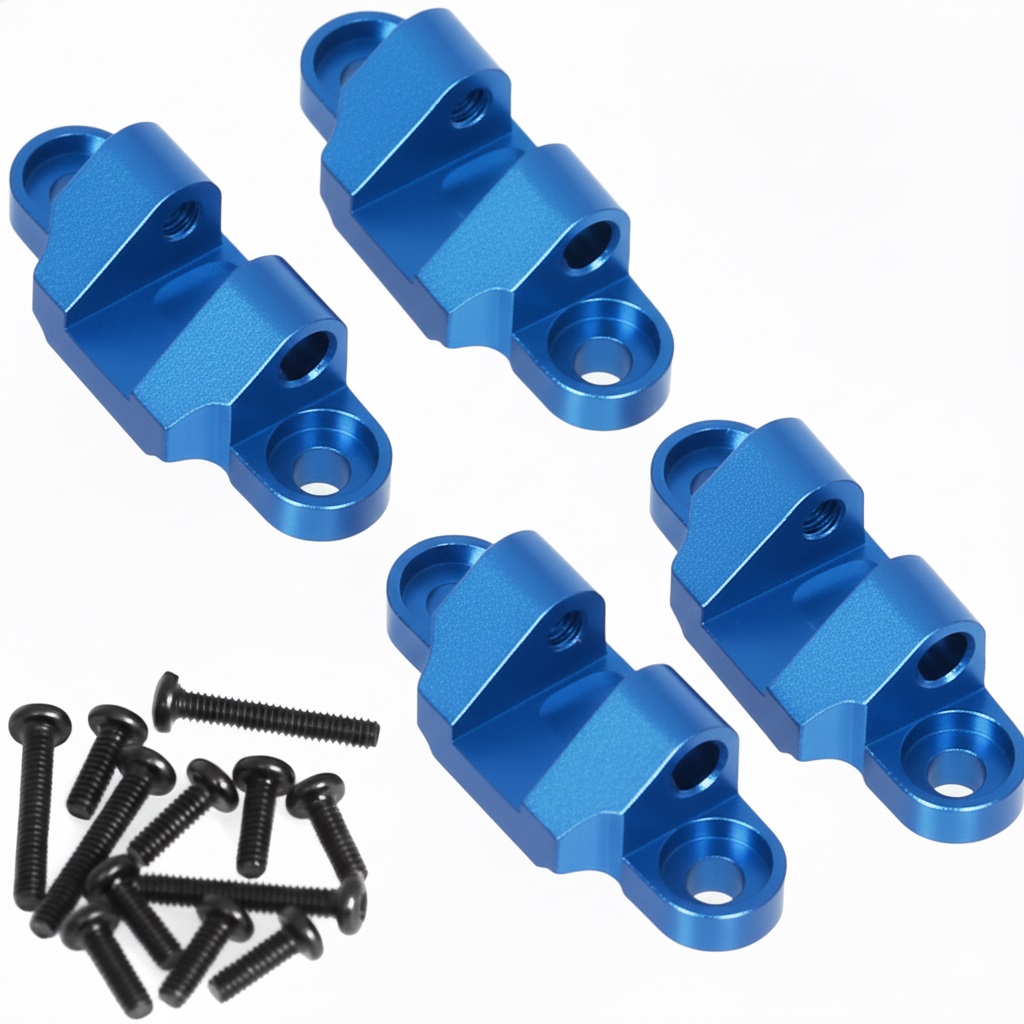 C34107BLUE Alloy Machined Lower Shock Mounts Upgrade for Losi 1/18 Mini LMT LOS211044 - Image 1