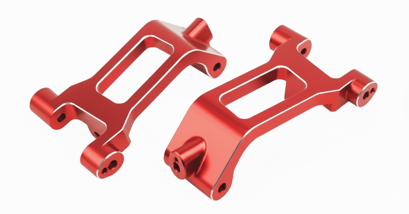 C34119RED 7075 Alloy Machined Front Caster Blocks for Traxxas Pro Scale Sand Car 10932 - Image 1