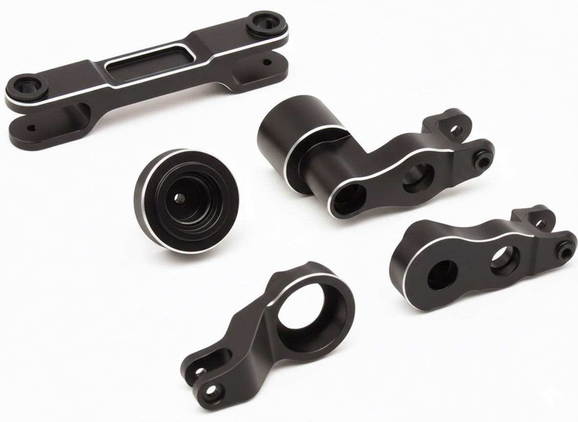 C34120BLACK 7075 Alloy Machined Steering Bell Crank Set for Traxxas Pro Scale Sand Car 7843 - Image 1