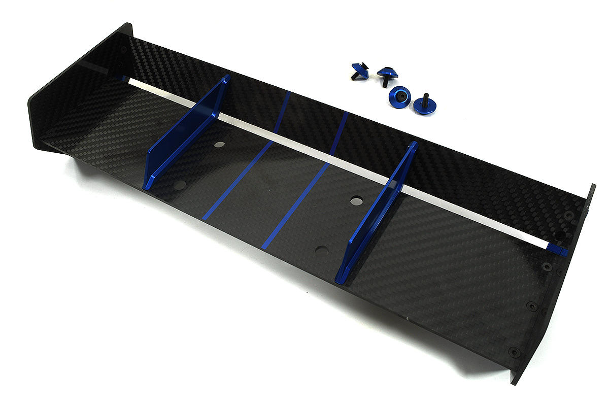 C34124BLUE Carbon Fiber Rear Aero Wing Kit for Losi 1/5 Scale DBXL-E & 2.0 LOS251046 - Image 1