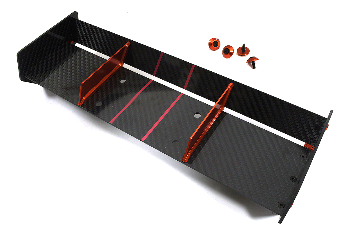C34124RED Carbon Fiber Rear Aero Wing Kit for Losi 1/5 Scale DBXL-E & 2.0 LOS251046 - Image 1