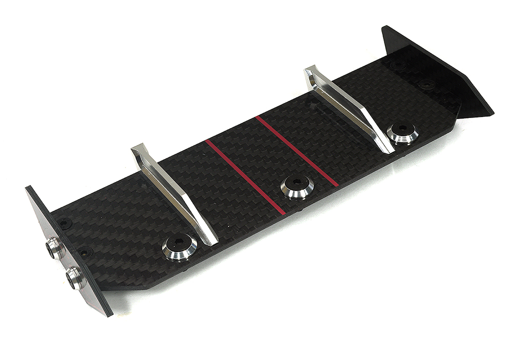 Carbon Fiber Rear Aero Wing Kit for Traxxas 1/10 Rustler 2WD 3721 - Image 2