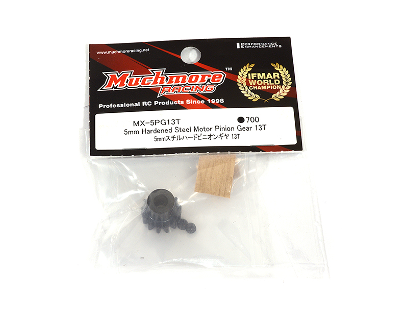 MMR-MX-5PG13T Muchmore Racing 5mm Hardened Steel Motor Pinion Gear 13T - Image 1