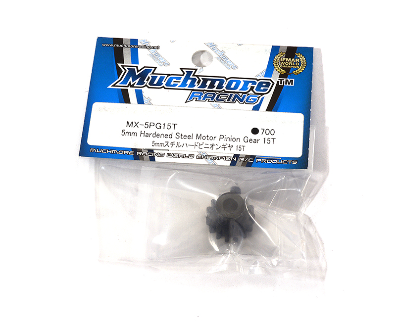 MMR-MX-5PG15T Muchmore Racing 5mm Hardened Steel Motor Pinion Gear 15T - Image 1