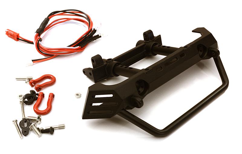 OBM019 Realistic Front Metal Bumper w/ 40mm Mount for Axial SCX10 II & Traxxas TRX-4 - Image 1