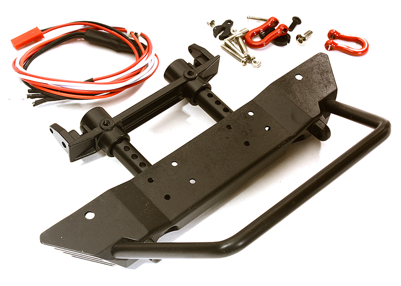 OBM020 Realistic Front Metal Bumper w/ 40mm Mount for Axial SCX10 II & Traxxas TRX-4 - Image 1