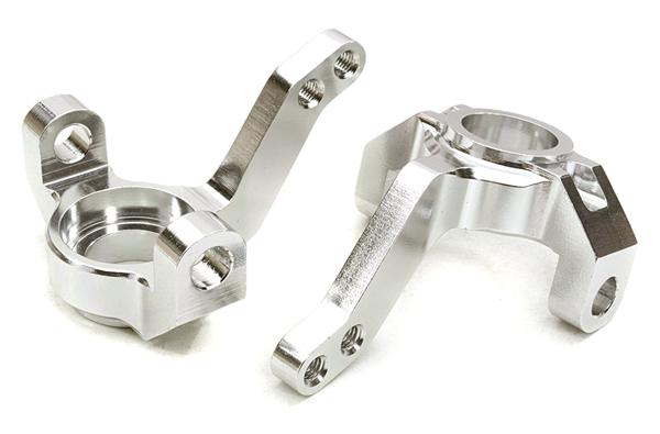 OBM1206SILVER CNC Machined Alloy Steering Blocks for Axial 1/10 SCX-10 Honcho & Dingo - Image 1