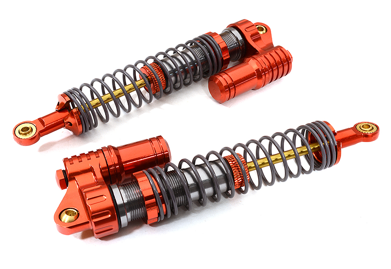 OBM1219RED Billet Machined Off-Road Piggyback Shocks for SCX-10 Dingo, Honcho, Jeep L=108mm - Image 1