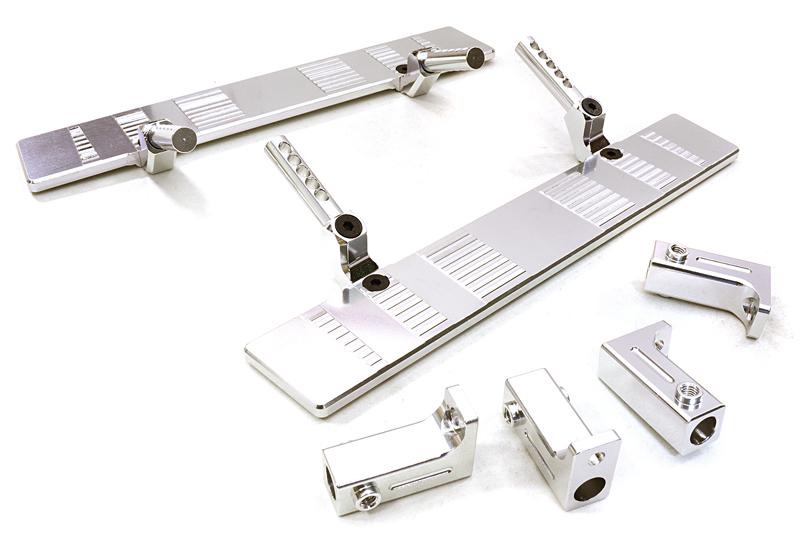 OBM1222SILVER Billet Machined Realistic Side Step for SCX-10, Dingo, Honcho & Jeep - Image 1