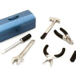 1/10 Scale Realistic Model Tools and Blue Metal Tool Box Set for Hobbyists