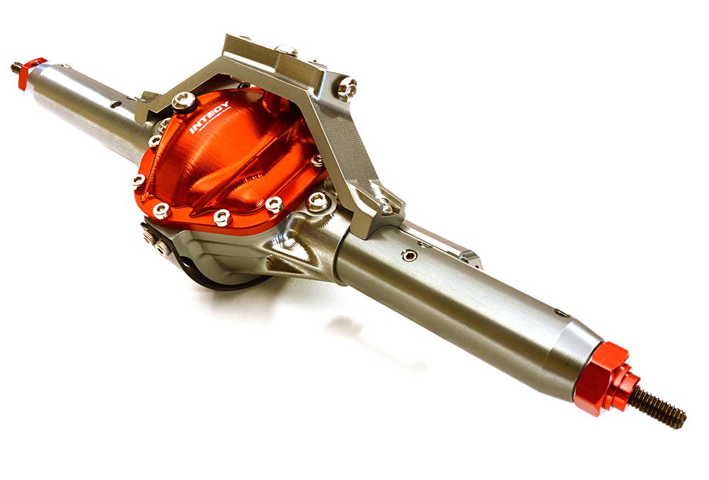 OBM1633GUNRED Complete 4-Link Rear Axle w/ Internals for Axial SCX-10 & Custom 1.9 Crawlers - Image 1