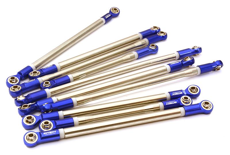 OBM1634BLUE Complete Stainless Steel 10-Piece Linkage Set for Custom 1.9 & 2.2 Rock Crawlers - Image 1