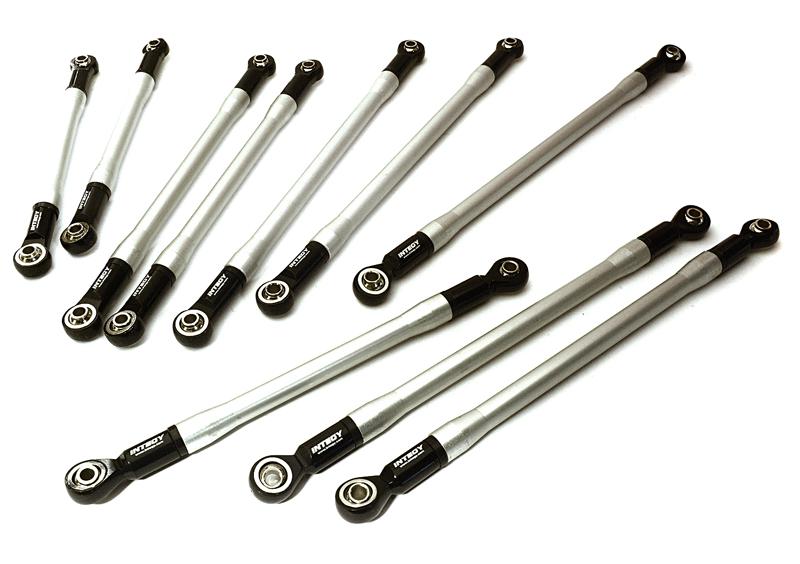 OBM1635BLACKHARD Complete Aluminum 10-Piece Linkage Set for Custom 1.9 & 2.2 Rock Crawlers - Image 1