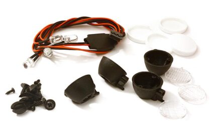 Realistic Spot Light (4) w/ LED, Plastic Housing for 1/10 & 1/8 Scale RC Cars