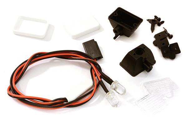 OBM1698 Realistic Spot Light (2) w/ LED, Plastic Housing for 1/10 & 1/8 Scale - Image 1