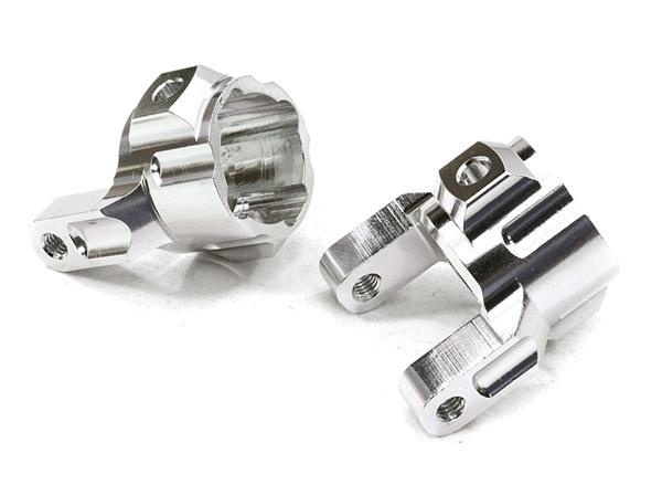 OBM22100SILVER CNC Machined Alloy Caster Blocks for Axial 1/10 SCX-10 Honcho & Dingo - Image 1