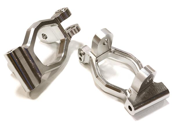 OBM25501SILVER CNC Machined Alloy HD Knuckle Center Caster Blocks for Axial Yeti XL - Image 1