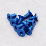 3 x 6mm Machine Type 7075-T6 Countersunk Hex Screw (Dark Blue 10 Pcs)