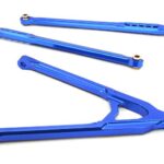 CNC Machined Aluminum Front Lower Chassis Linkages+Upper Y-Arm for Axial SCX-10