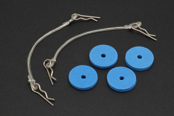 RIDERP505 RIDE Secured Body Clips (4) w/ 75mm Wires & Foam Protectors for 1/10 Scale - Image 1