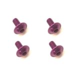 Square R/C M3 x 6mm Aluminum Button Head Hex Screws (Flanged) Purple (4 pcs)