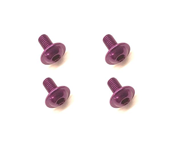 SQ-FAW-306P Square R/C M3 x 6mm Aluminum Button Head Hex Screws (Flanged) Purple (4 pcs) - Image 1