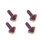 Square R/C M3 x 8mm Aluminum Button Head Hex Screws (Flanged) Purple (4 pcs)