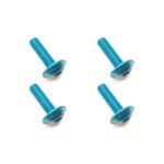 Square R/C M3 x 10mm Aluminum Button Head Hex Screws (Flanged) Light Blue 4 pcs