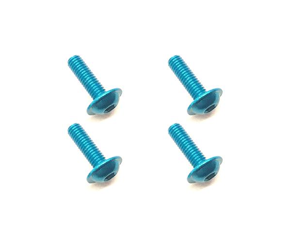 SQ-FAW-310B Square R/C M3 x 10mm Aluminum Button Head Hex Screws (Flanged) Light Blue 4 pcs - Image 1