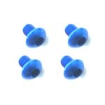 Square R/C M3 x 4mm Aluminum Button Head Hex Screws (Blue) 4 pcs.