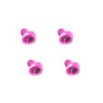 Square R/C M3 x 5mm Aluminum Button Head Hex Screws (Pink) 4 pcs.
