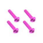 Square R/C M3 x 14mm Aluminum Button Head Hex Screws (Pink) 4 pcs.