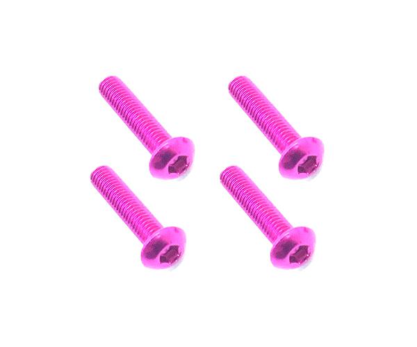SQ-NAR-314PK Square R/C M3 x 14mm Aluminum Button Head Hex Screws (Pink) 4 pcs. - Image 1